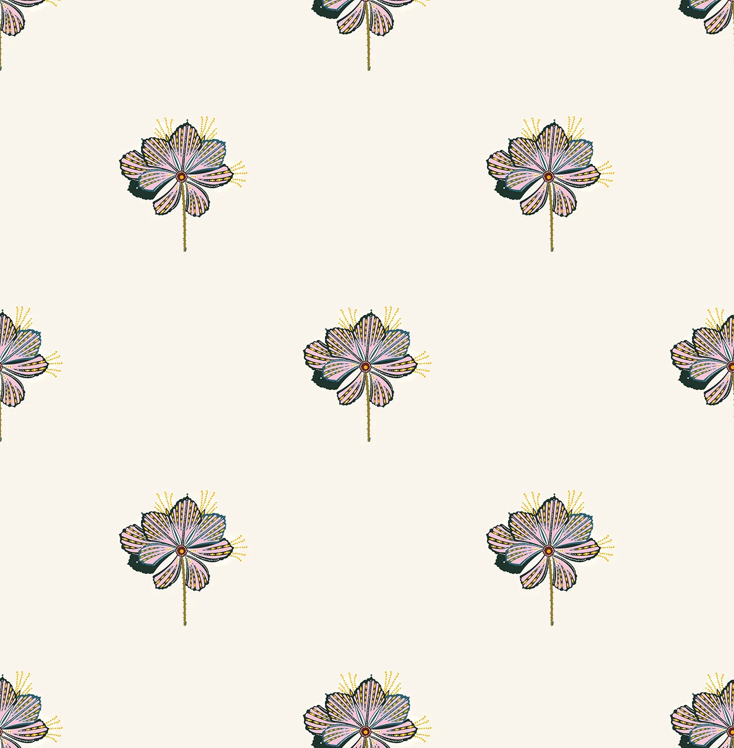 Botanical Garden(Cream,Dusty Rose) (PS 135)