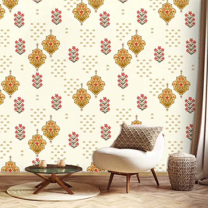 Cream Mughal Buti (KM 4015) - Image 2