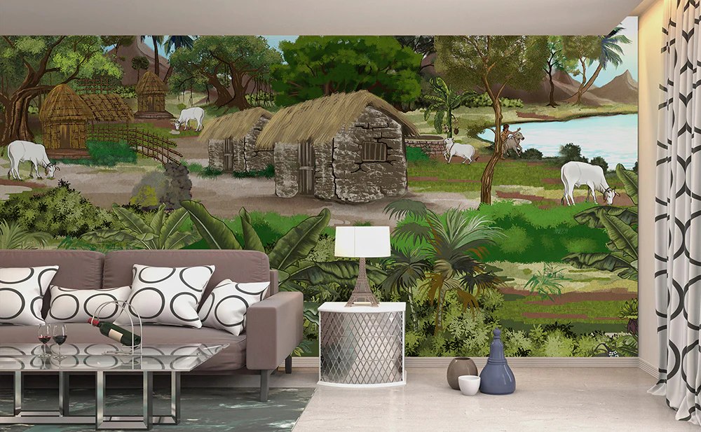 Idyllic Rural Scene Wallcovering (ART 130 B) - Image 2