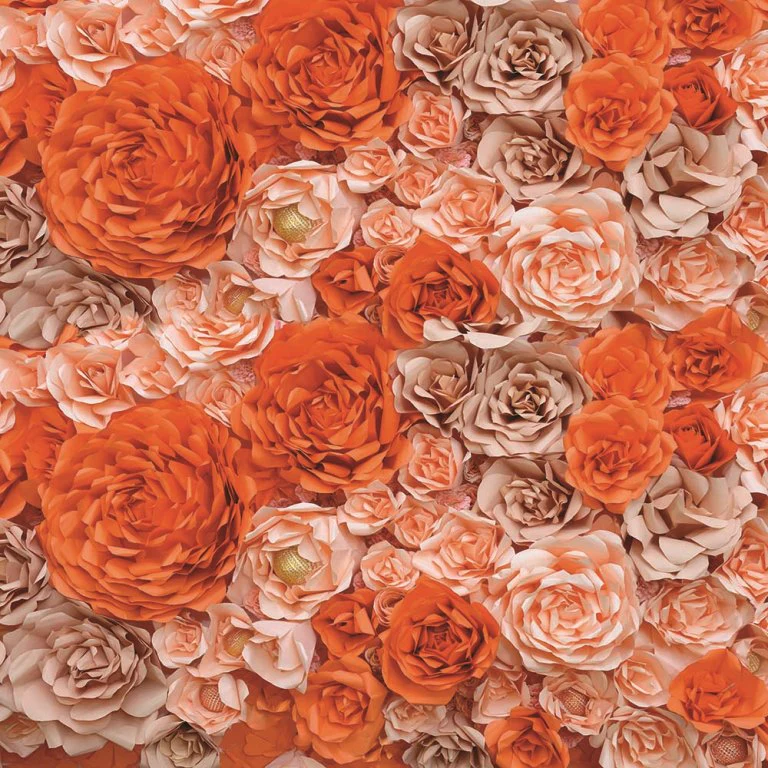 Peach & Coral Paper Roses ( NAT 151 )