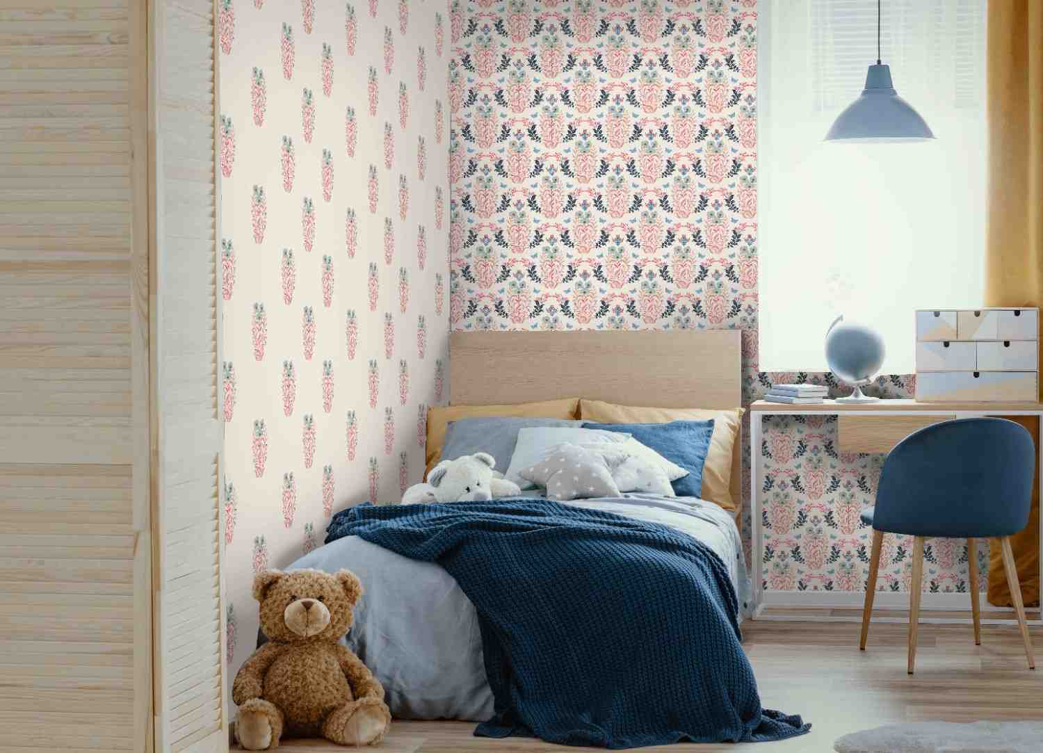 Poppy Love(Off-White,Slate Blue) (PS 144) - Image 2