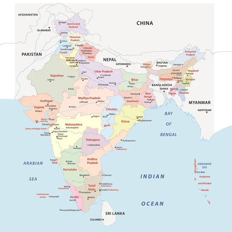 Regional Map of India ( COR 106 )