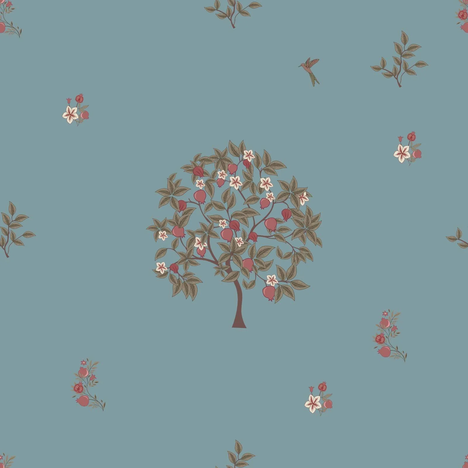 Sky Pome and Prinia Wallpaper (NRV 537)