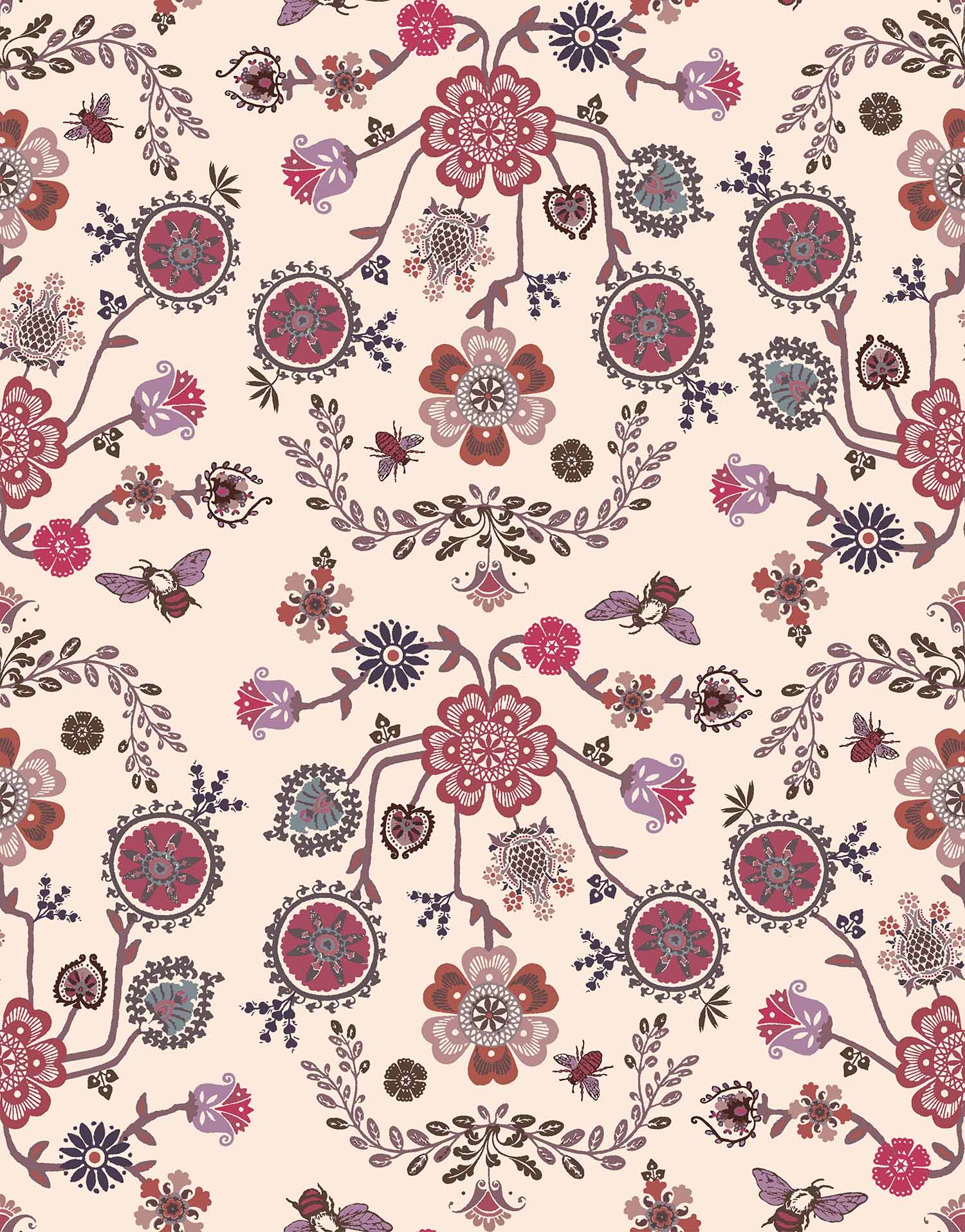 Spring Fling(Cream,Dusty Rose) (PS 130)